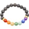 Lava Stone Chakra Bracelet 6mm, 8mm or 10mm - Crystal Dreams