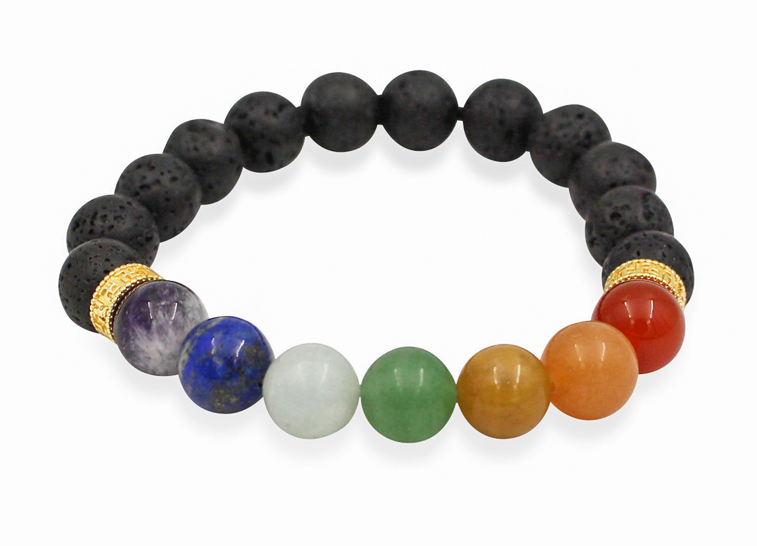 Mehrunnisa Black Lava Stone with 7 Chakra Beads Bracelet for BoysGirls  JWL878  Amazonin Jewellery