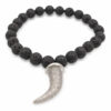 Lava Stone Bracelet with Horn Charm-Crystal Dreams