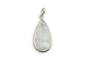 Aquamarine “Drop” Cabochon Sterling Silver Pendant
