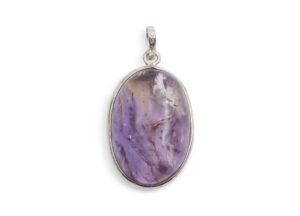 Amethyst “Oval” Cabochon Sterling Silver Pendant
