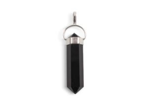 Black Onyx Twin Point Sterling Silver Pendant