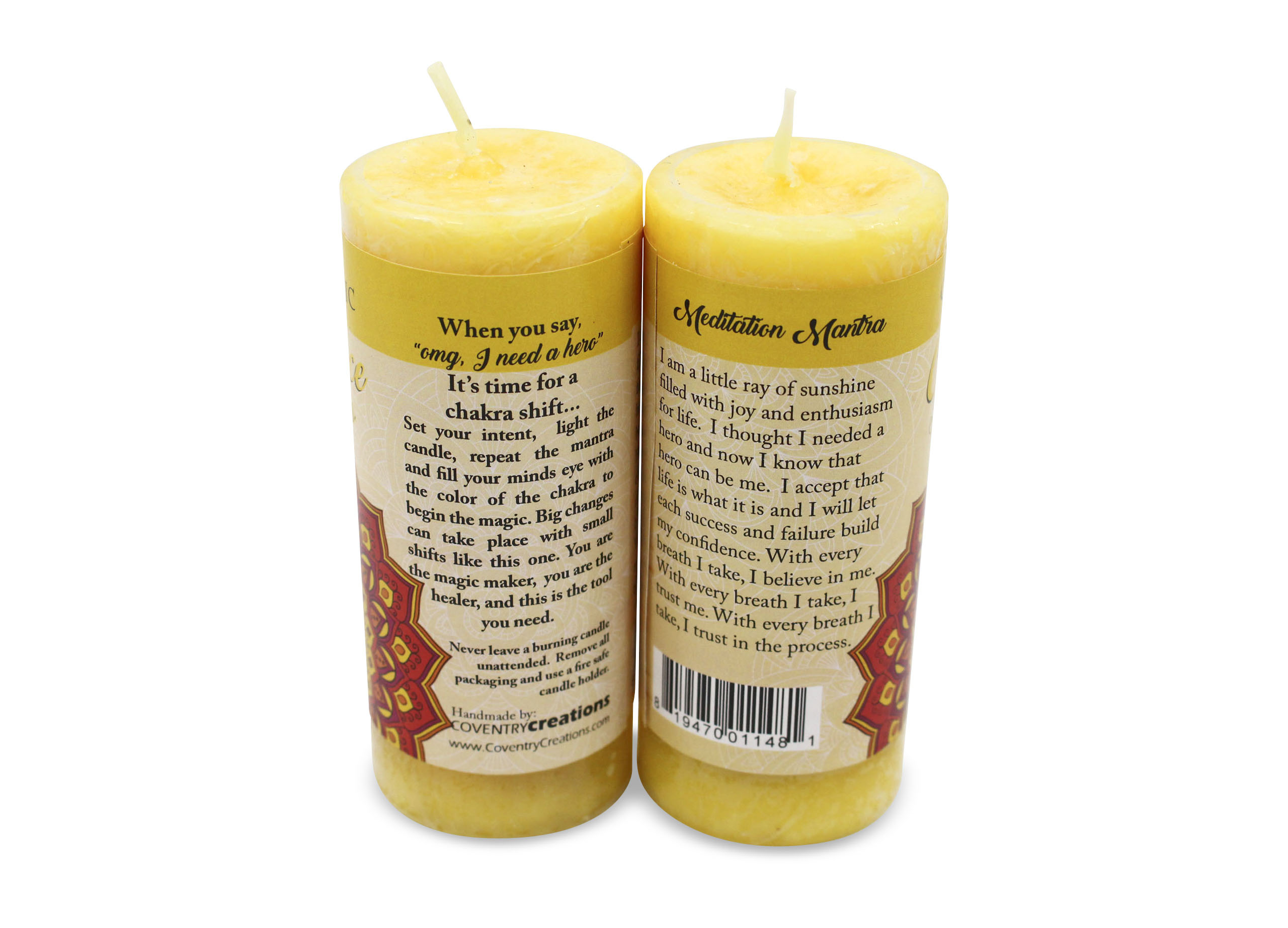 Confidence Spell Candle for the Solar Plexus Chakra - Crystal Dreams