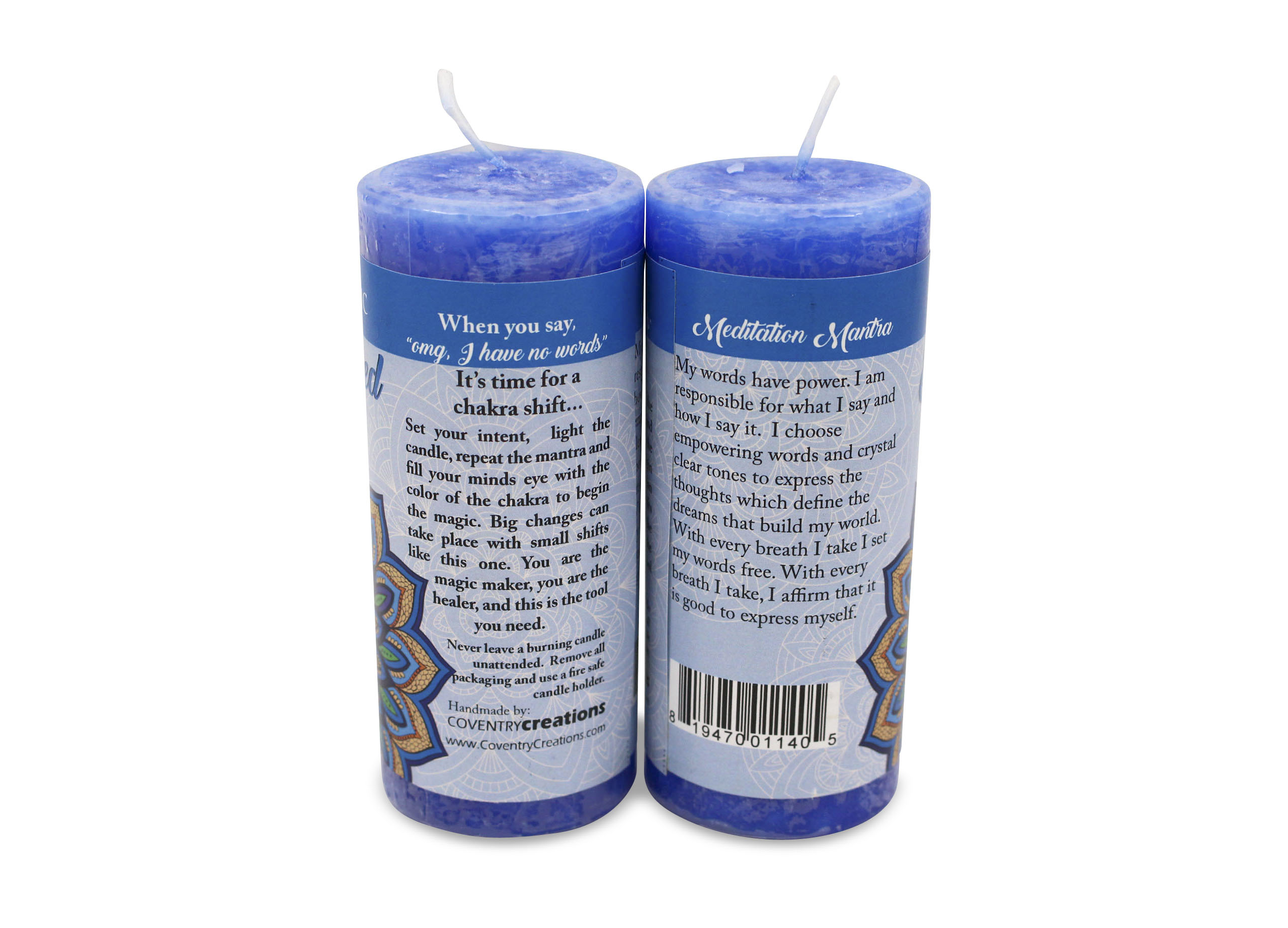 Empowered Spell Candle For Throat Chakra - Crystal Dreams