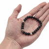 Matte Black Agate Bracelet with Sphere Charm- Crystal Dreams