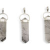 Tourmalinated Quartz Twin Point Sterling Silver Pendant - Crystal Dreams