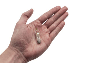 Tourmalinated Quartz Twin Point Sterling Silver Pendant