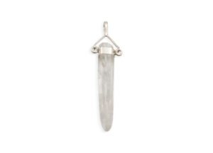 Pendentif “swivel” de quartz clair brut en argent sterling