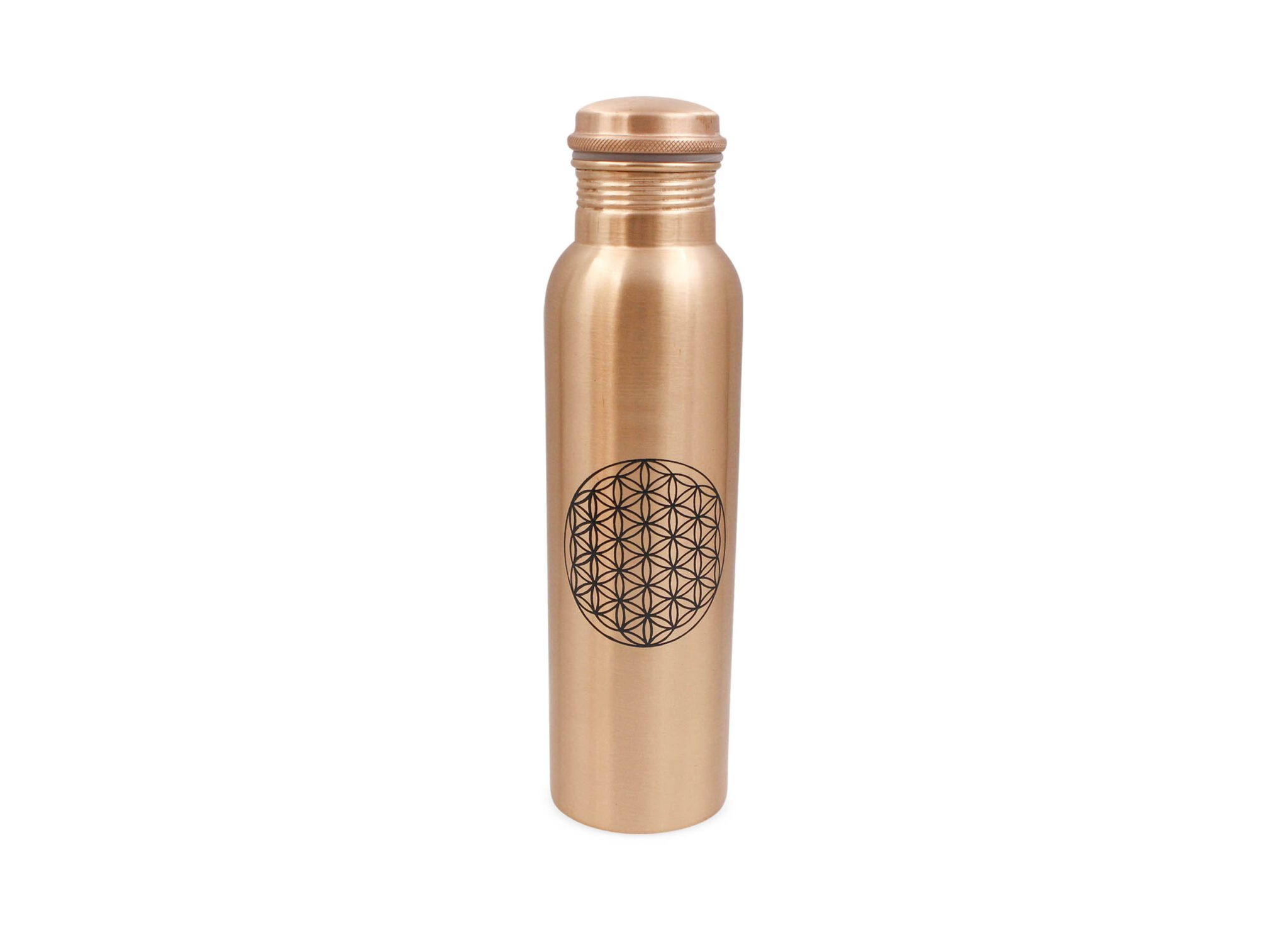 Flower of Life Copper Water Bottle - Crystal Dreams World