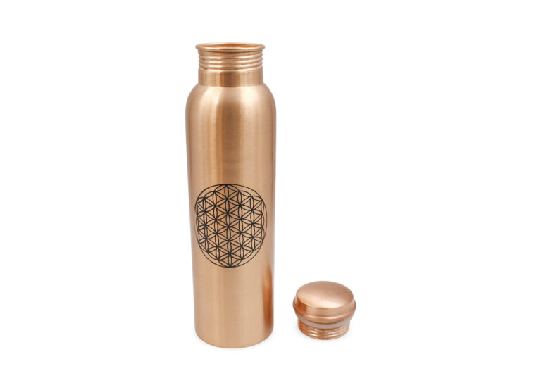 Flower of Life Copper Water Bottle - Crystal Dreams World