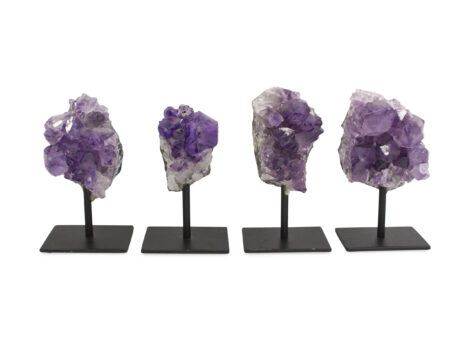 Amethyst Druze Iron Stand Base (M) - Crystal Dreams