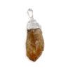 Citrine Polished Point Pendant Silver Colour - Crystal Dreams