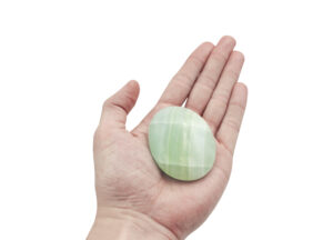 Green Calcite Palm Stone