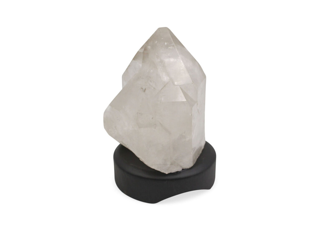 Clear Quartz Point Lamp Wood Base - Crystal Dreams