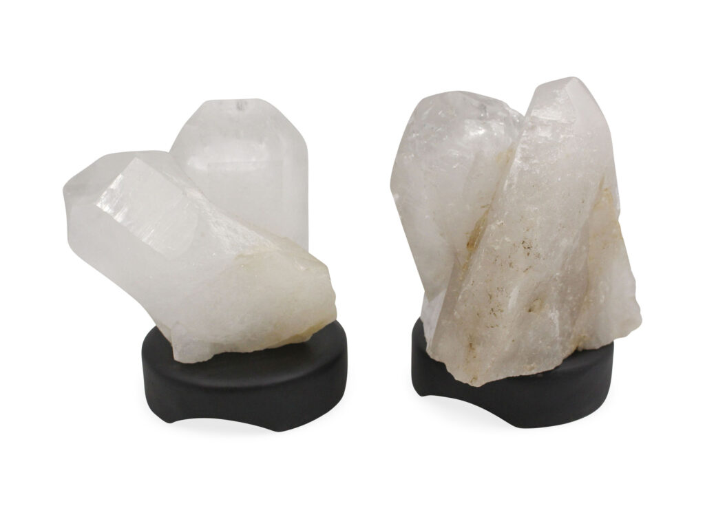 Clear Quartz Point Lamp Wood Base - Crystal Dreams