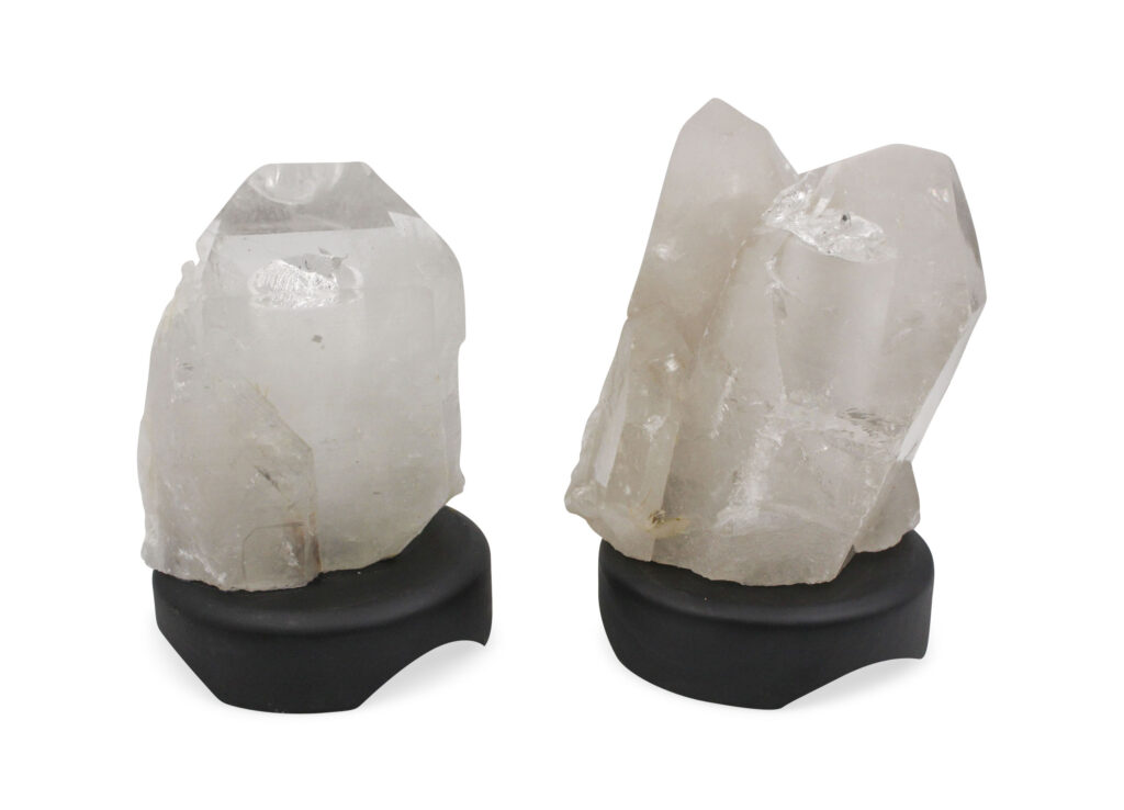 Clear Quartz Point Lamp Wood Base - Crystal Dreams