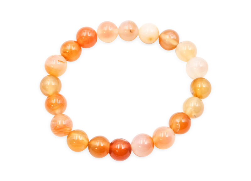 Orange Mixed Carnelian Bracelet (4 mm, 6 mm, 8 mm or 10 mm)