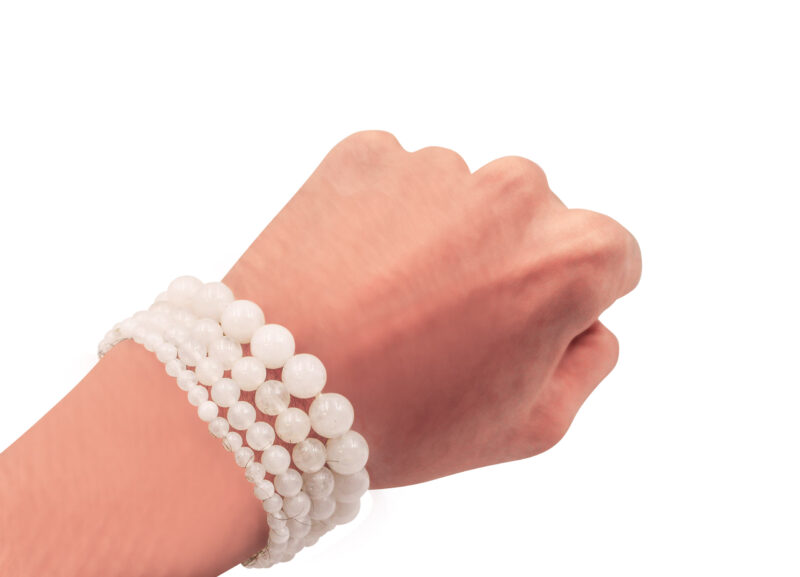 White Jade Bracelet (4mm, 6mm, 8mm or 10mm)