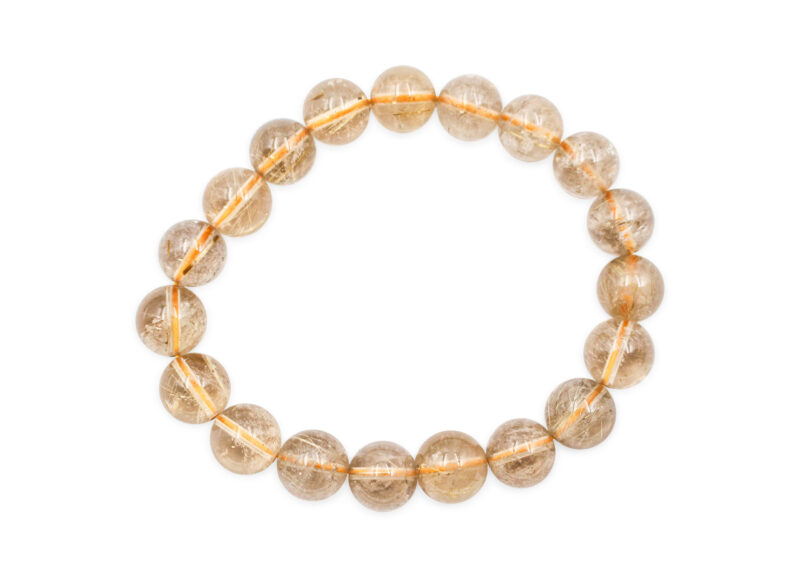 Bracelet en quartz rutile (4 mm, 6 mm, 8 mm ou 10 mm)