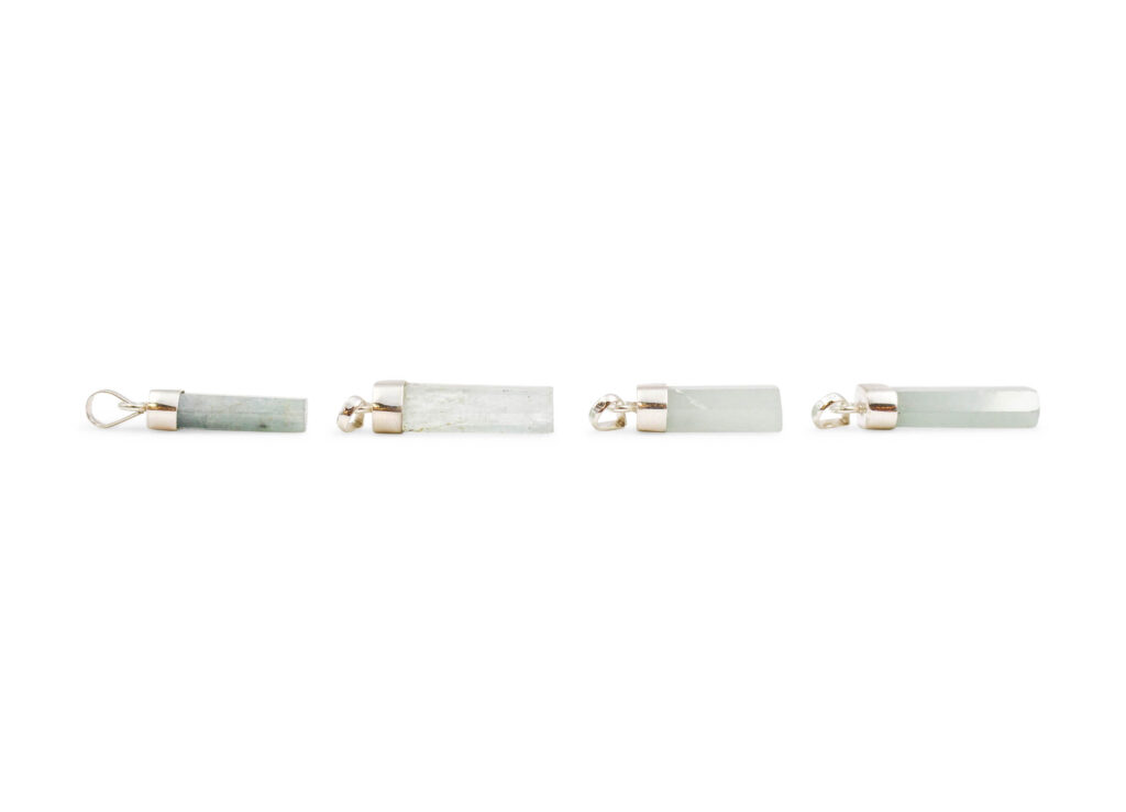 Aquamarine Polished Sterling Silver Pendants - Crystal Dreams
