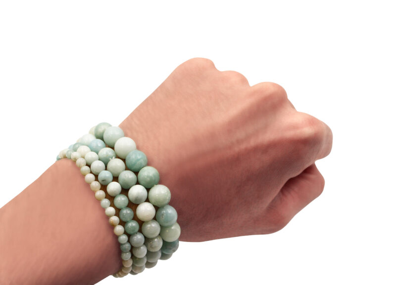 Bracelet en amazonite (4 mm, 6 mm, 8 mm ou 10 mm)