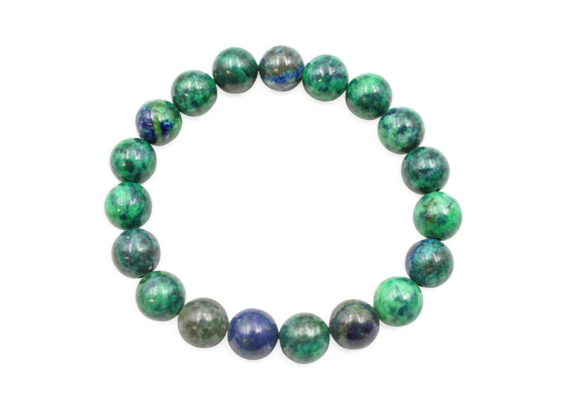 Bracelet d’azurite et malachite (4 mm, 6 mm, 8 mm ou 10 mm)