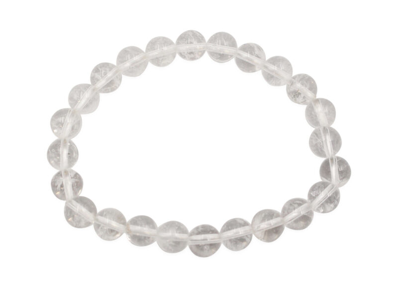 Bracelet de quartz clair (4 mm, 6 mm, 8 mm ou 10 mm)