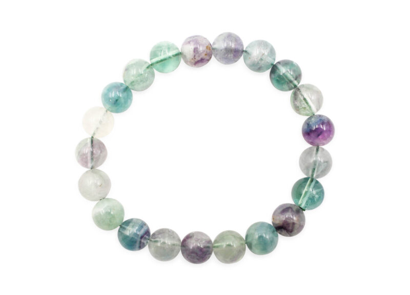 Bracelet en fluorite (4 mm, 6 mm, 8 mm ou 10 mm)