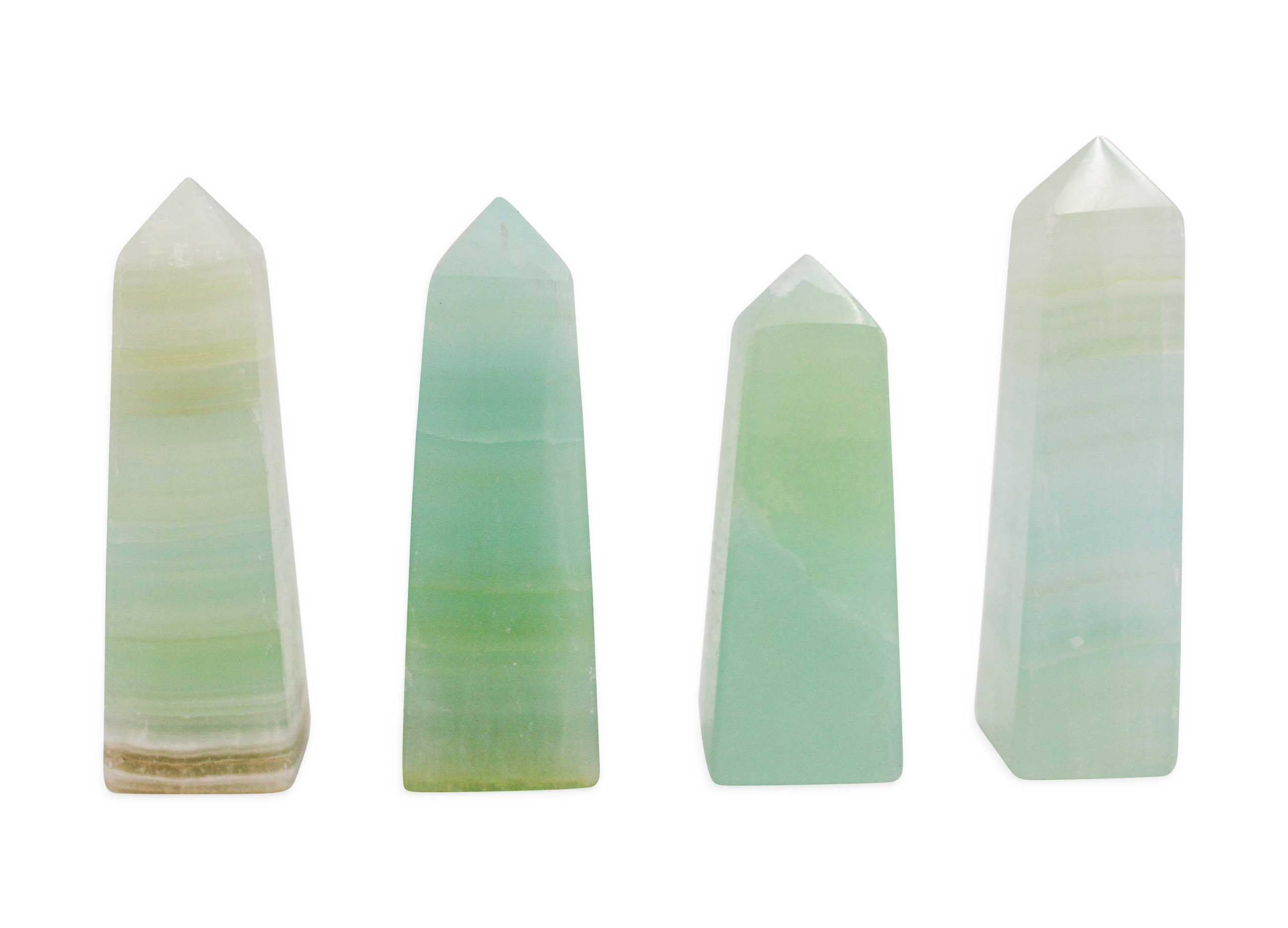 Green Pistachio Calcite Tower Prism Point - Crystal Dreams