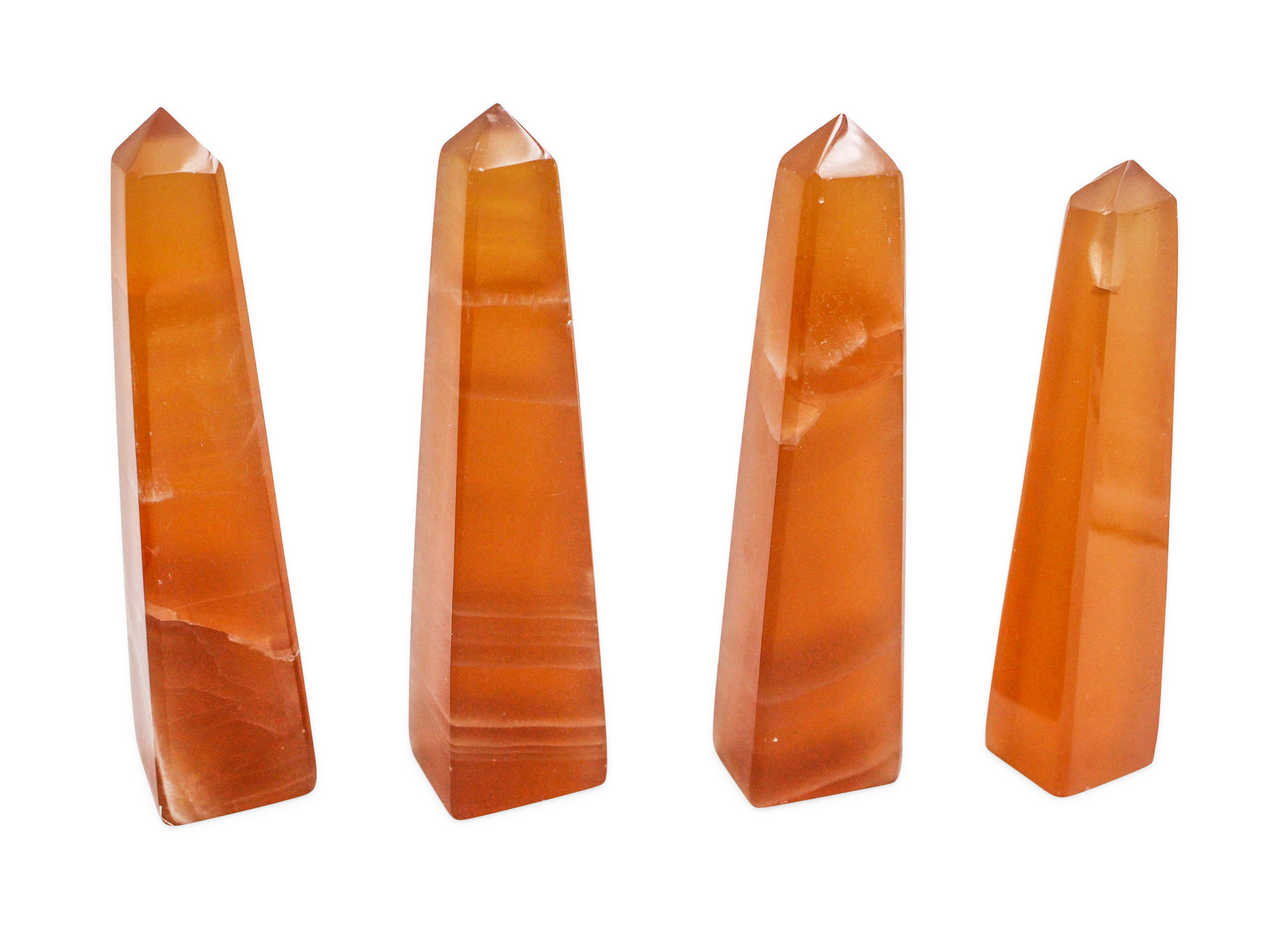 Honey Calcite Prism Point Tower - Crystal Dreams