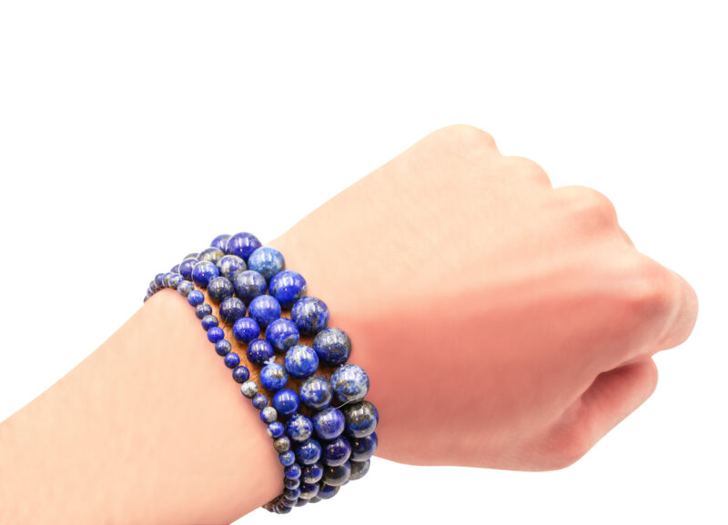 Bracelet de lapis lazuli (4 mm, 6 mm, 8 mm ou 10 mm)