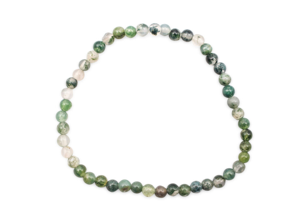 Moss Agate Bracelet (4mm, 6mm, 8mm, or 10mm) - Crystal Dreams