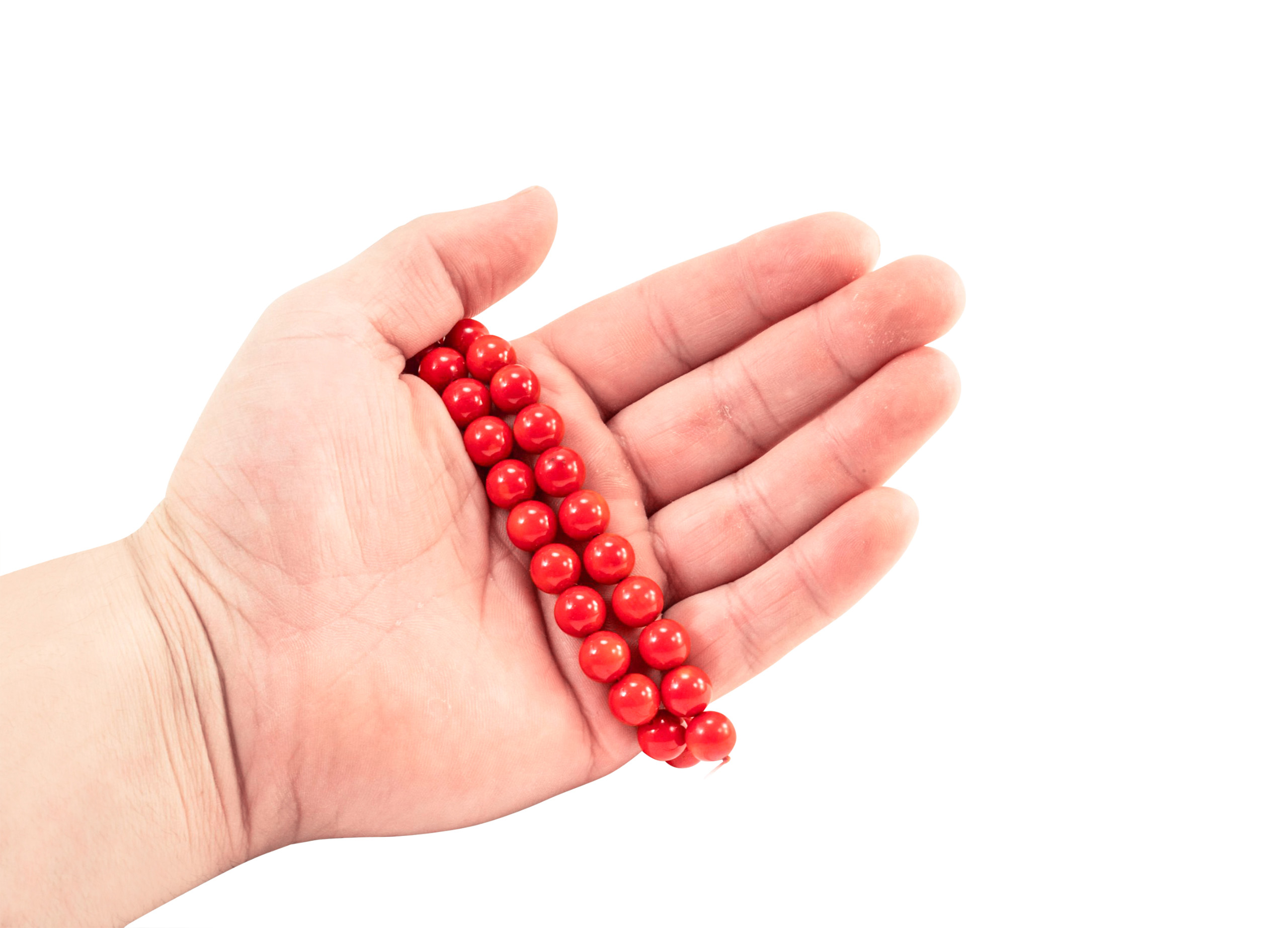 Red Coral Beads Enhanced - Crystal Dreams