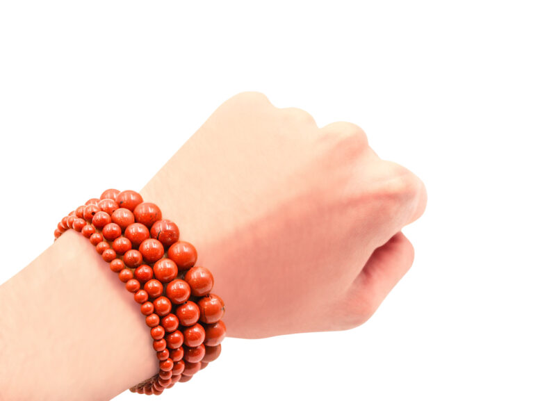 Bracelet de jaspe rouge (4 mm, 6 mm, 8 mm ou 10 mm)