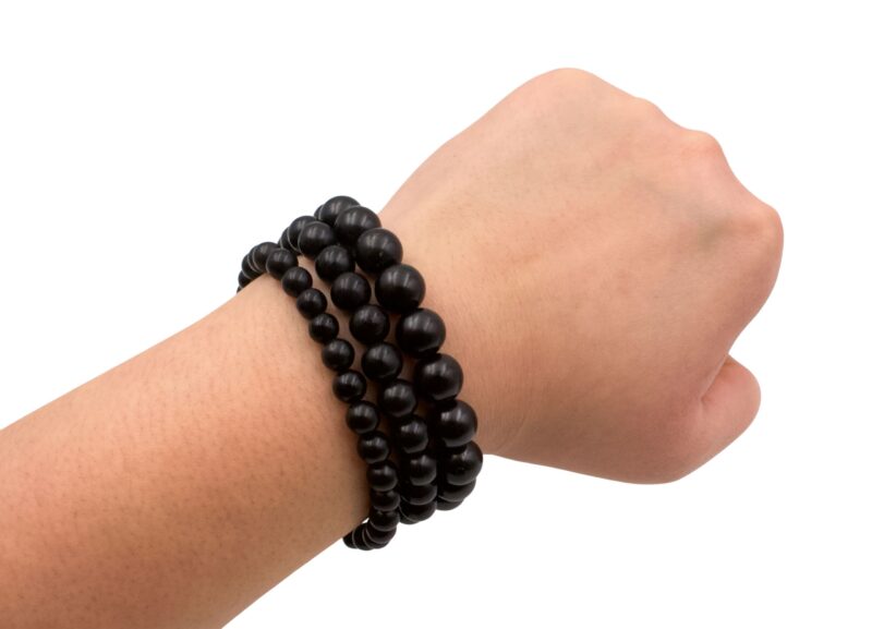 Bracelet en shungite (6 mm, 8 mm ou 10 mm)
