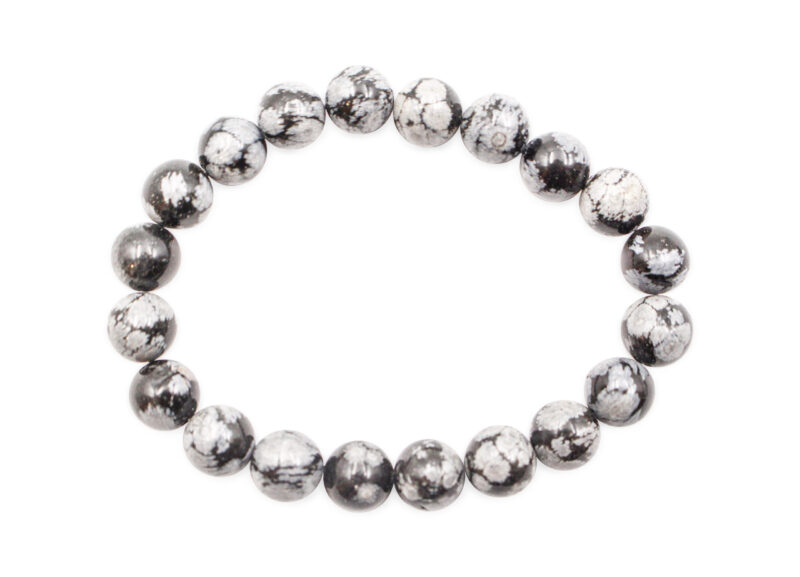 Snowflake Obsidian Bracelet (4 mm, 6 mm, 8 mm or 10 mm)