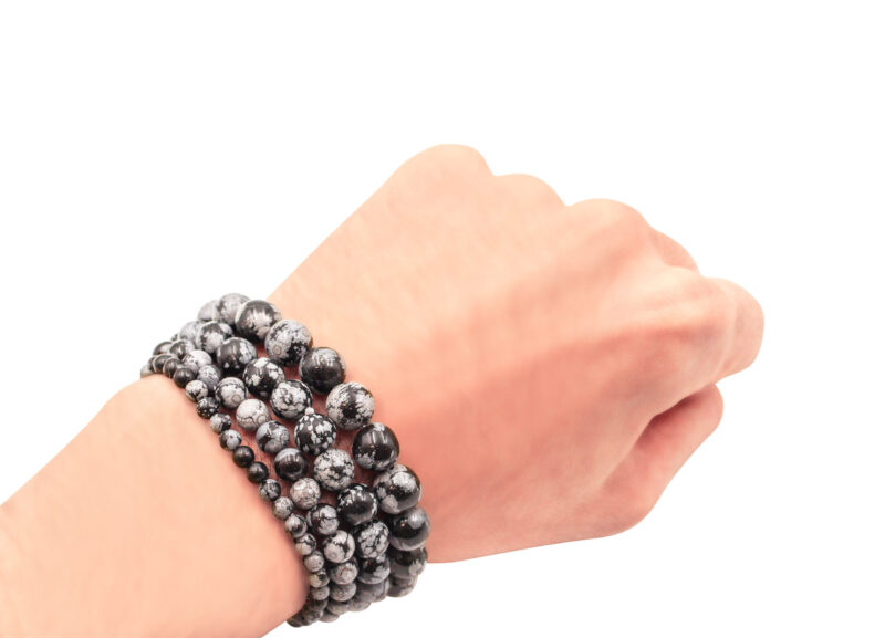 Snowflake Obsidian Bracelet (4 mm, 6 mm, 8 mm or 10 mm)