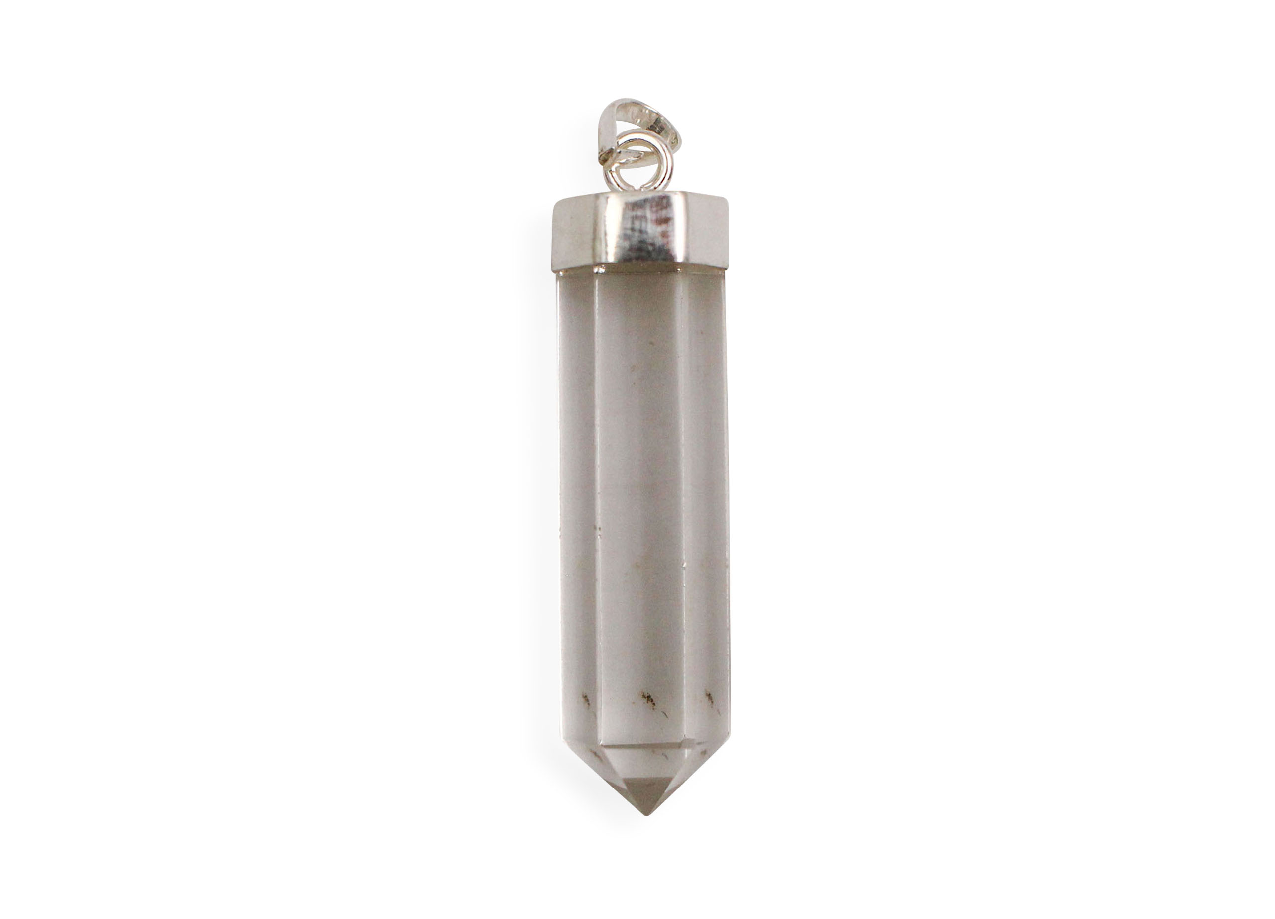 Clear Quartz Polished Point Cap Pendant Sterling Silver - Crystal Dreams