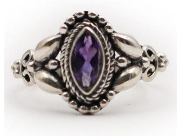 Amethyst Ovate Sterling Silver Ring - Crystal Dreams