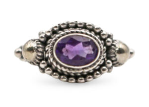Amethyst “Curtail” Sterling Silver Ring
