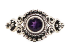 Amethyst “Small Dot” Sterling Silver Ring