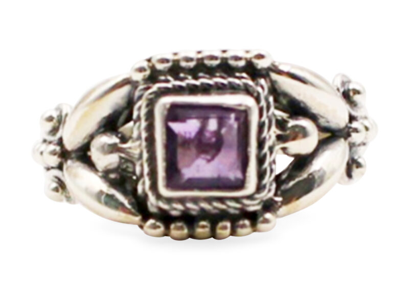 Amethyst "Squared" Sterling Silver Ring - Crystal Dreams