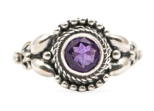 Amethyst “Faceted” Sterling Silver Ring