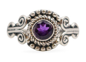 Amethyst “Disc” Sterling Silver Ring