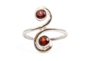 Garnet “Twin-Flame” Sterling Silver Ring