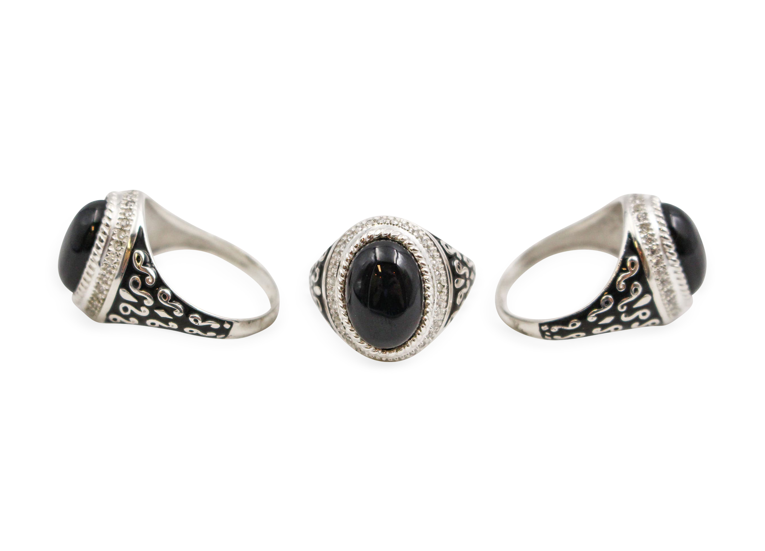 Variable Onyx Forza Sterling Silver Men_s Ring - Crystal Dreams