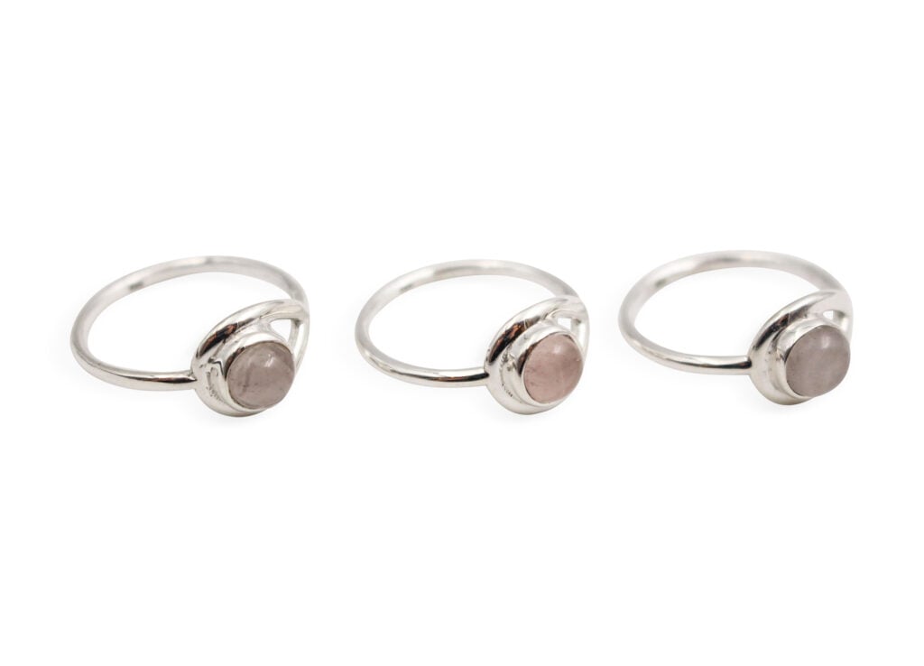 Rose Quartz Circuit 925 Sterling Silver Ring - Crystal Dreams