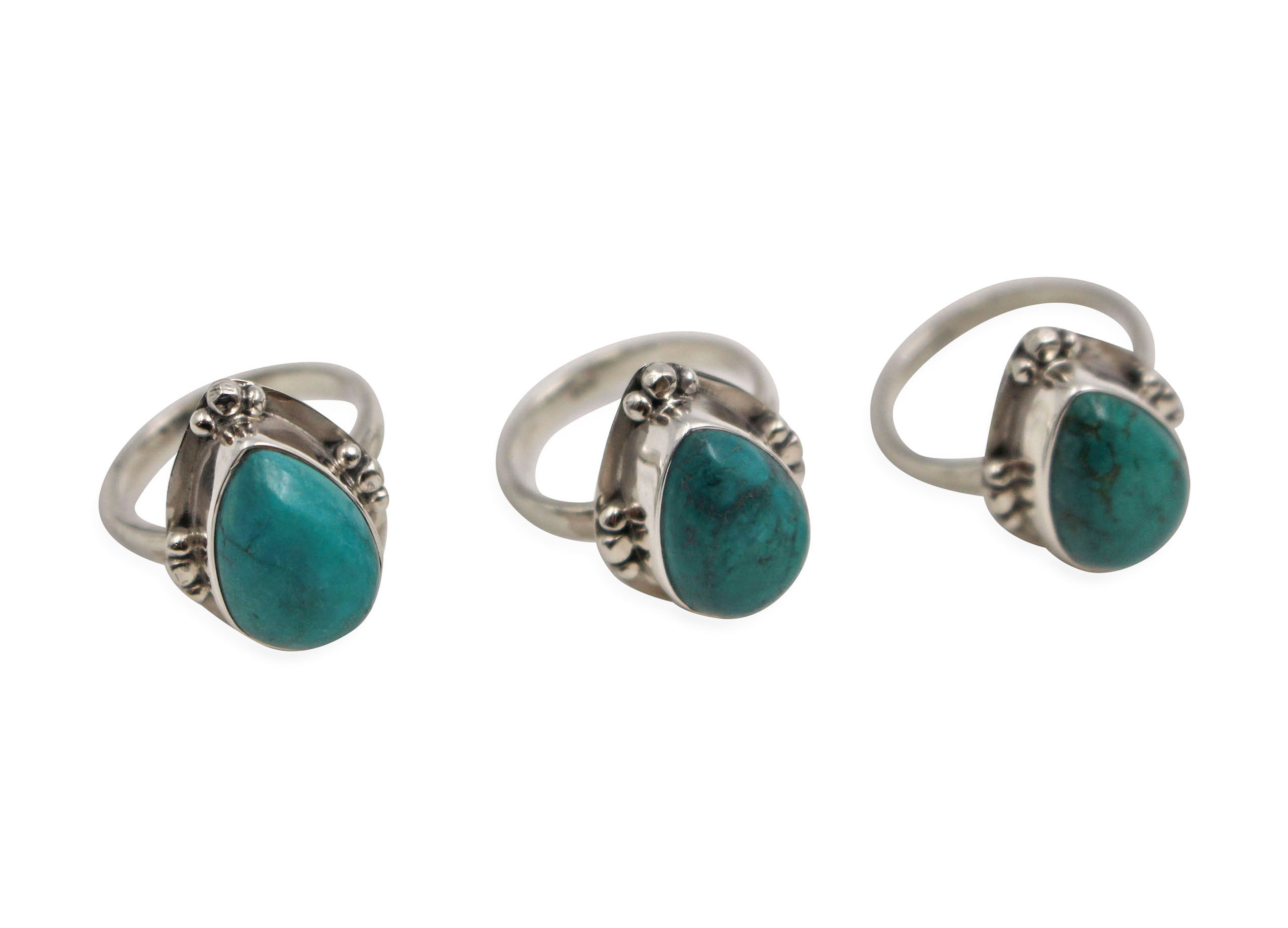 Turquoise "Freeform" sterling silver ring - Crystal Dreams