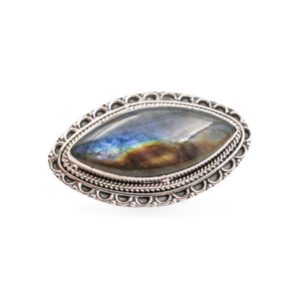 Labradorite “Shield” Sterling Silver Ring