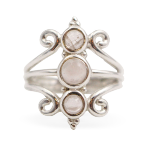 Rose Quartz “Triple” Sterling Silver Ring